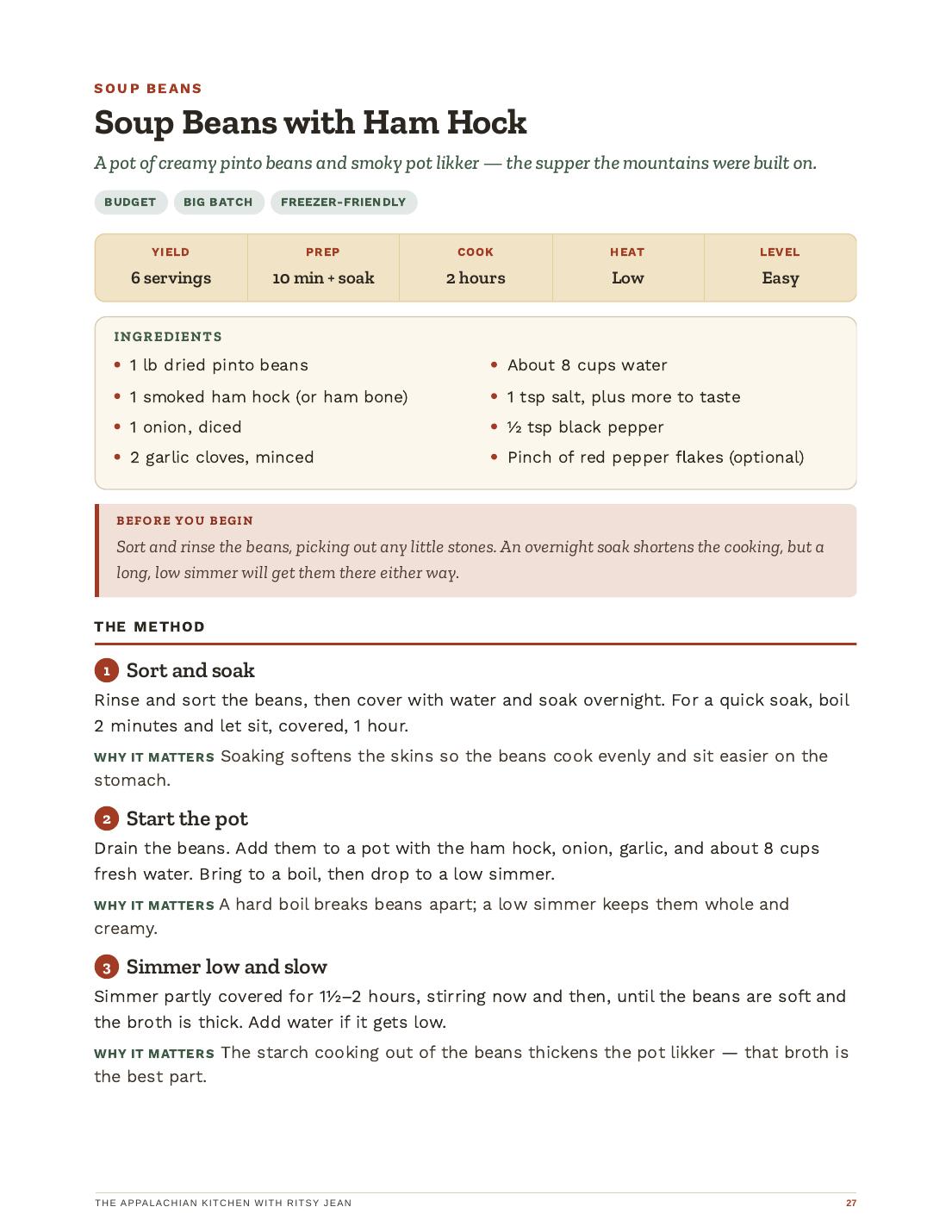 Soup Beans with Ham Hock recipe page